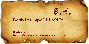 Bombicz Apollinár névjegykártya
